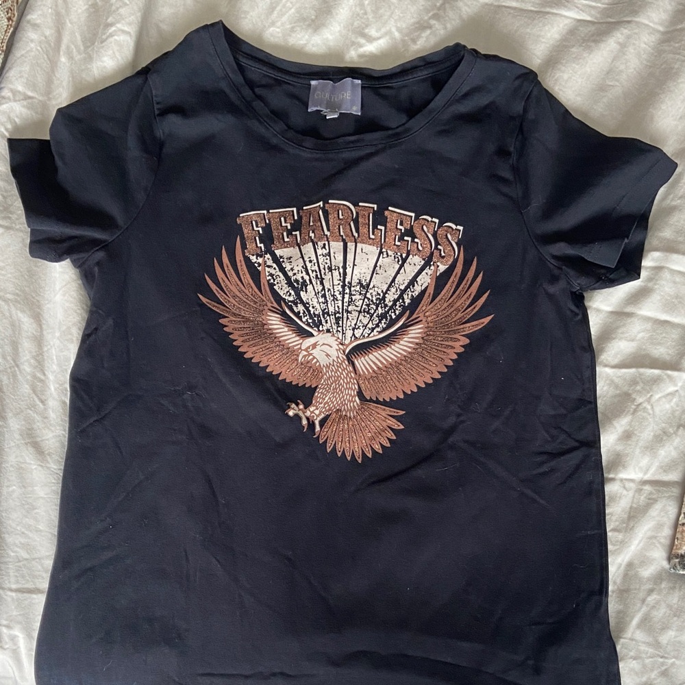 Fearless Eagle Graphic Short Sleeve Tee - Black